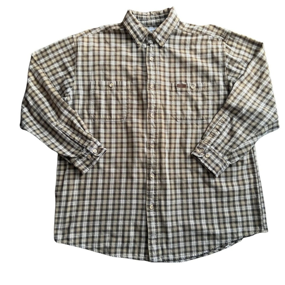 Carhartt Vintage Button Down Shirt Mens XL Plaid Long Sleeve Cotton